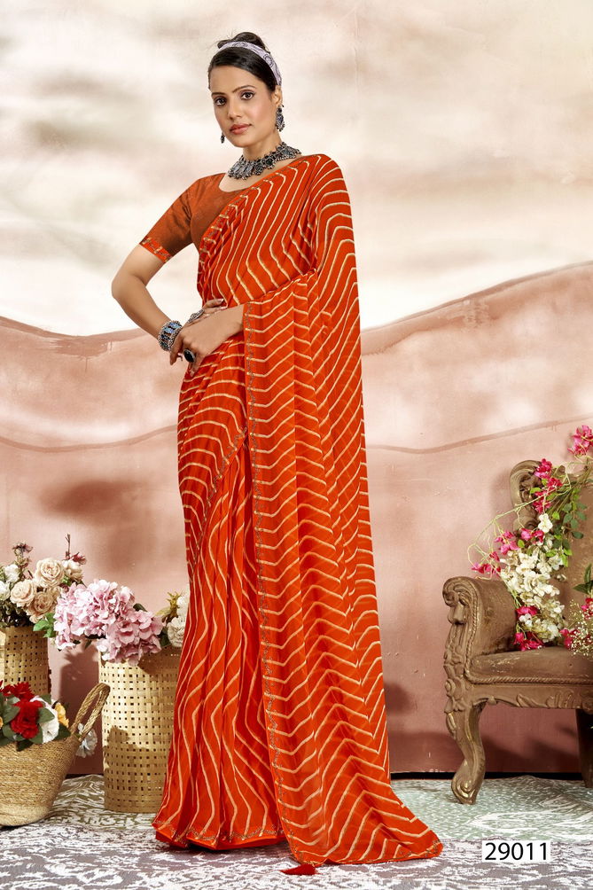 Avanti 03 By Vallabhi Swarovski Work Printed Georgette Sarees Suppliers In Mumbai